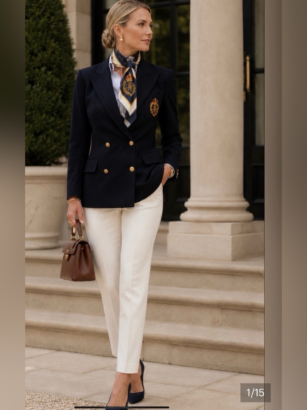 Vintage Lauren Ralph Lauren Wool Crest Blazer Equestrian Old Money SZ 12